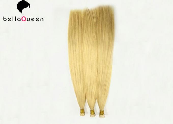 Extensões lisas louras douradas duradouros do cabelo da ponta 613# com término completo
